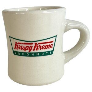 2010 Krispy Kreme Doughnut Logo Mug Retro Diner Style Ceramic Coffee Advertising